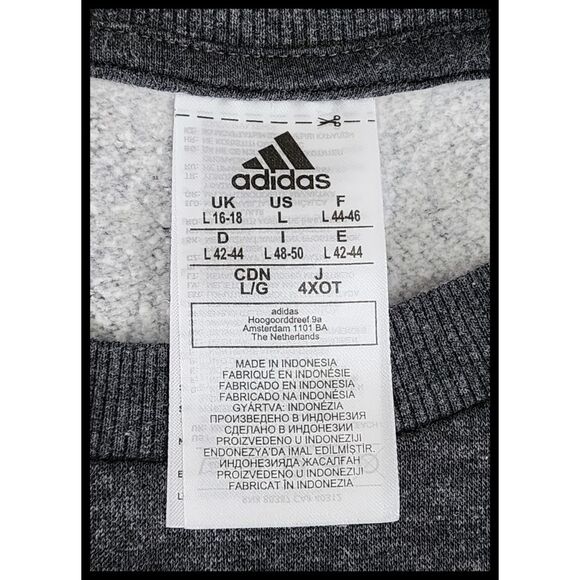 Adidas 3 Racing Stripes Crewneck Sweatshirt Shirt Top Gray Aqua Large - Picture 5 of 8